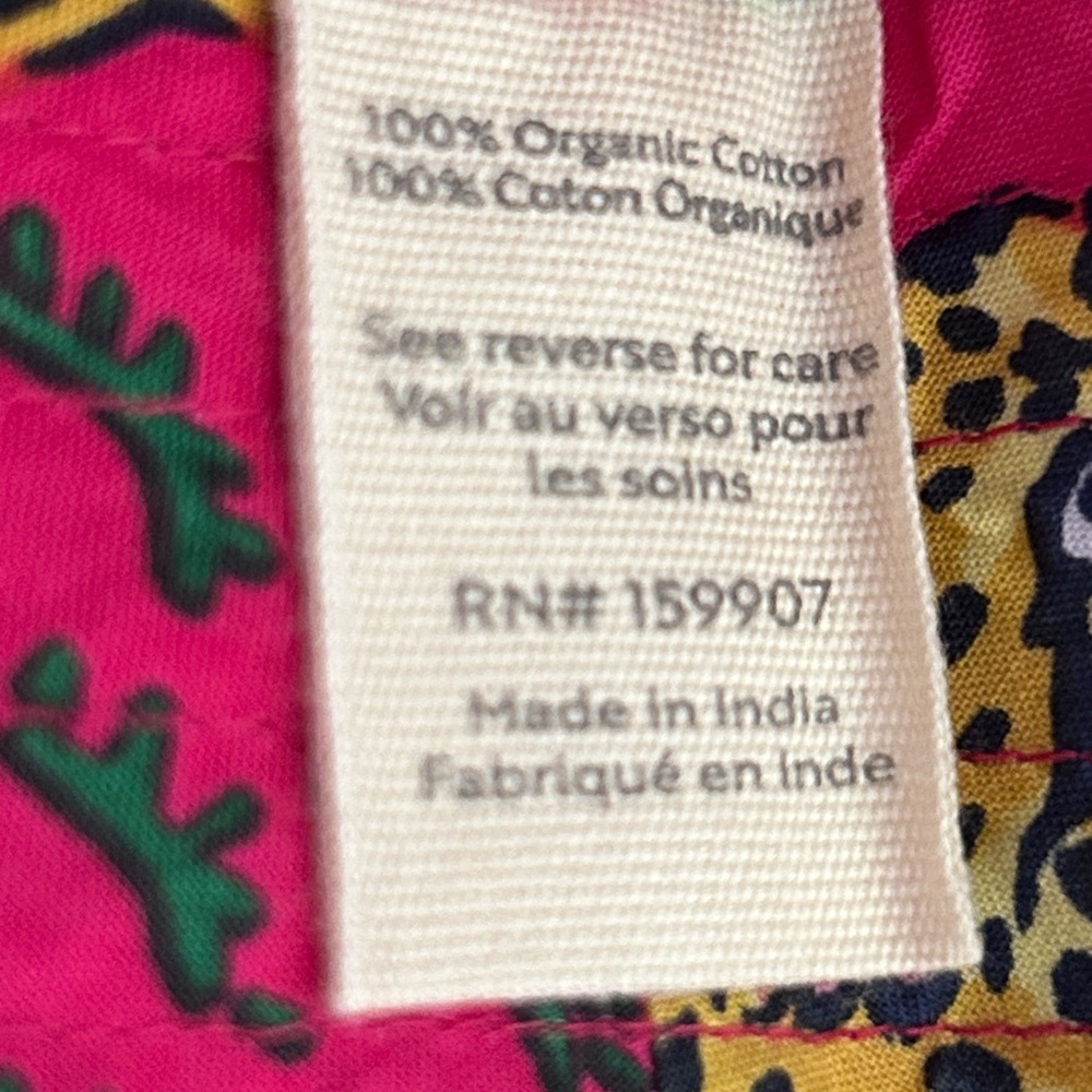 Printfresh Fuchsia Leopard Bucket Hat with Yellow Spots and Lime Leaf Accents - Picture 3 of 3